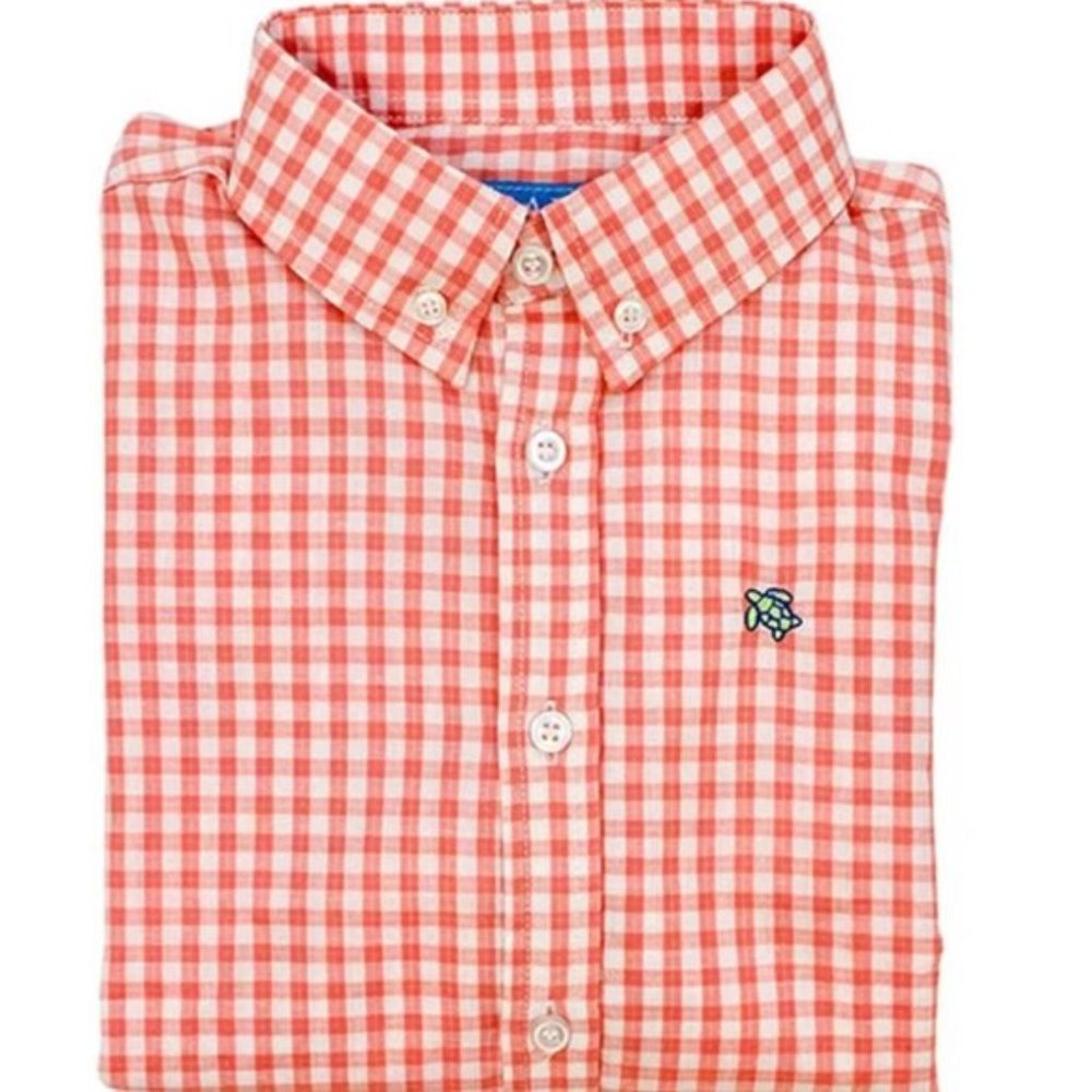 J. Bailey Roscoe Button Down Shirt  Orange and White 3T